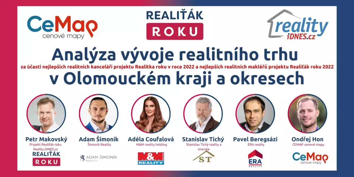 Analýza vývoje realitního trhu v Olomouckém kraji s TOP realitními makléři a kancelářemi projektu