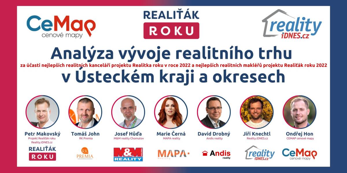 Analýza vývoje realitního trhu v Ústeckém kraji s TOP realitními makléři a kancelářemi projektu