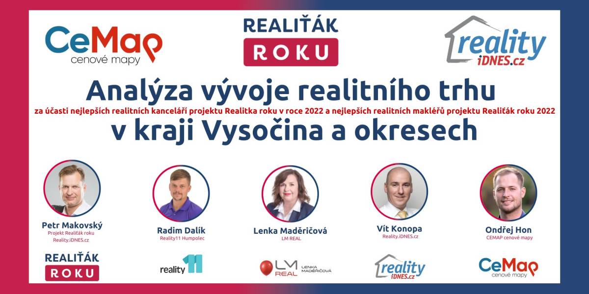 Analýza vývoje realitního trhu v kraji Vysočina s TOP realitními makléři a kancelářemi projektu
