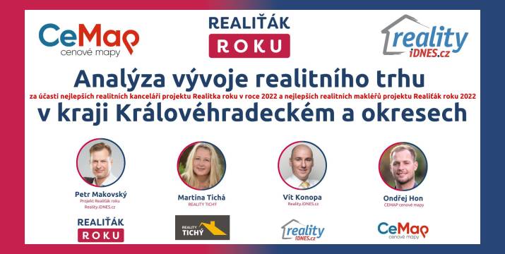 Analýza vývoje realitního trhu v Královéhradeckém kraji s TOP makléři a kancelářemi projektu