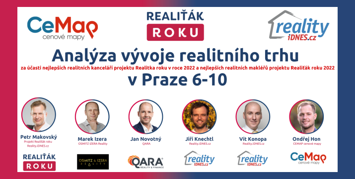 Analýza vývoje realitního trhu v Praze 6 - 10 za účasti nejlepších realitních kanceláří projektu Realitka roku v roce 2022 a nejlepších realitních makléřů projektu Realiťák roku 2022