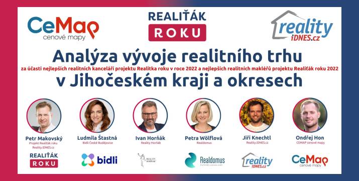 Analýza vývoje realitního trhu v Jihočeském kraji s TOP realitními makléři a kancelářemi projektu