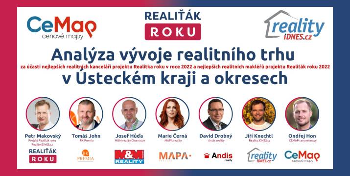 Analýza vývoje realitního trhu v Ústeckém kraji s TOP realitními makléři a kancelářemi projektu