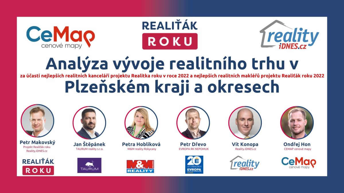 Analýza vývoje realitního trhu v Plzeňském kraji s TOP realitními makléři a kancelářemi projektu